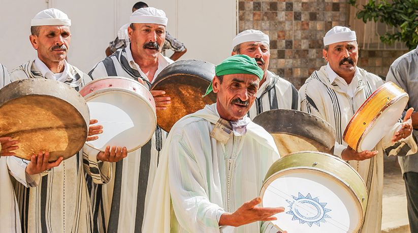 Moussem festival in Morocco — traditional Tbourida setting