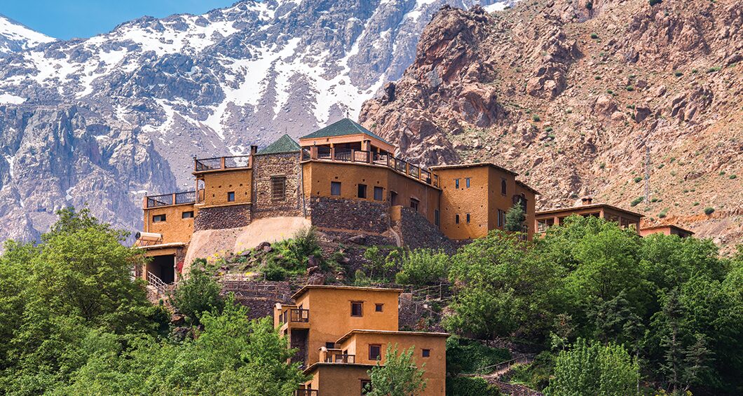 A stone kasbah lodge above Imlil in the High Atlas